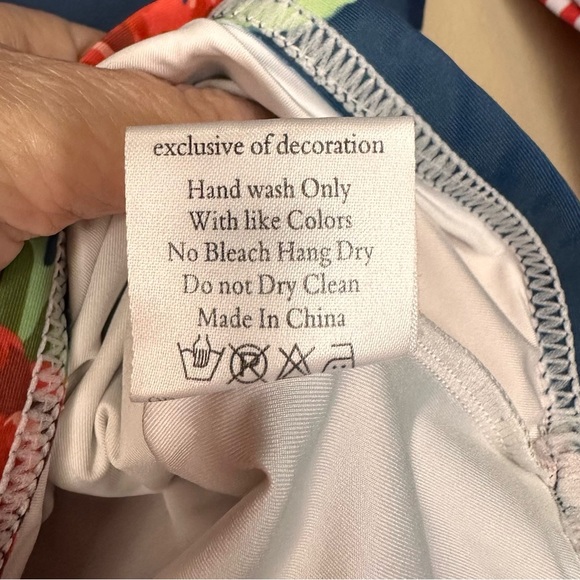 Oopsie Daisy Youth Floral & Striped Swimming Rashguard Shirt Size 6 Red Blue - Picture 4 of 5